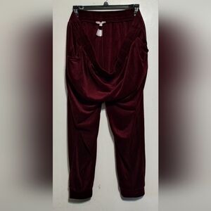 Red Velvet Joggers with Tapered Fit